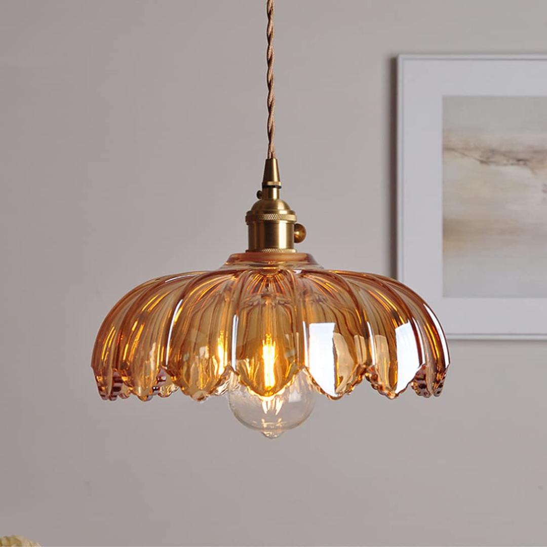Lampe Suspendue Vintage à Motif Floral | Intérieurs Esthétiques