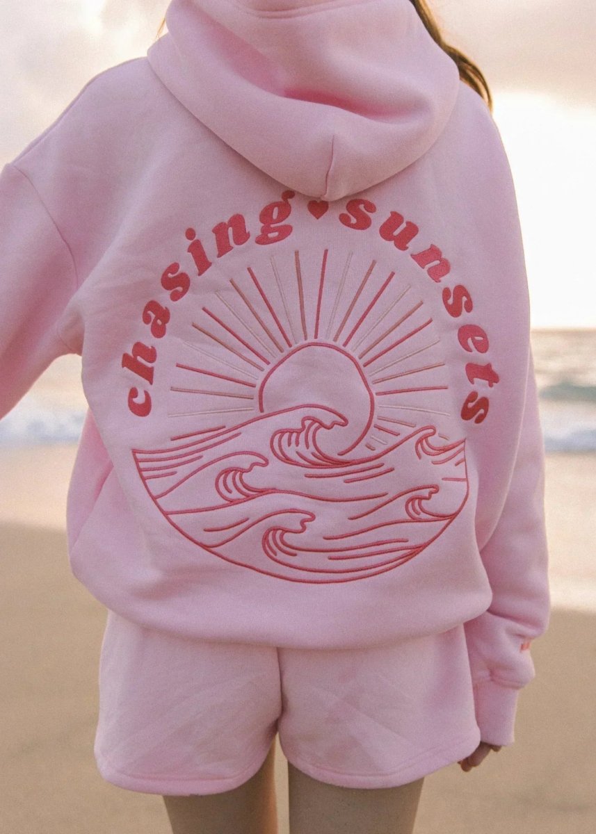 Hoodie Femme Imprimé Vagues Surf Oversize Casual Plage Vacances - Hiverline