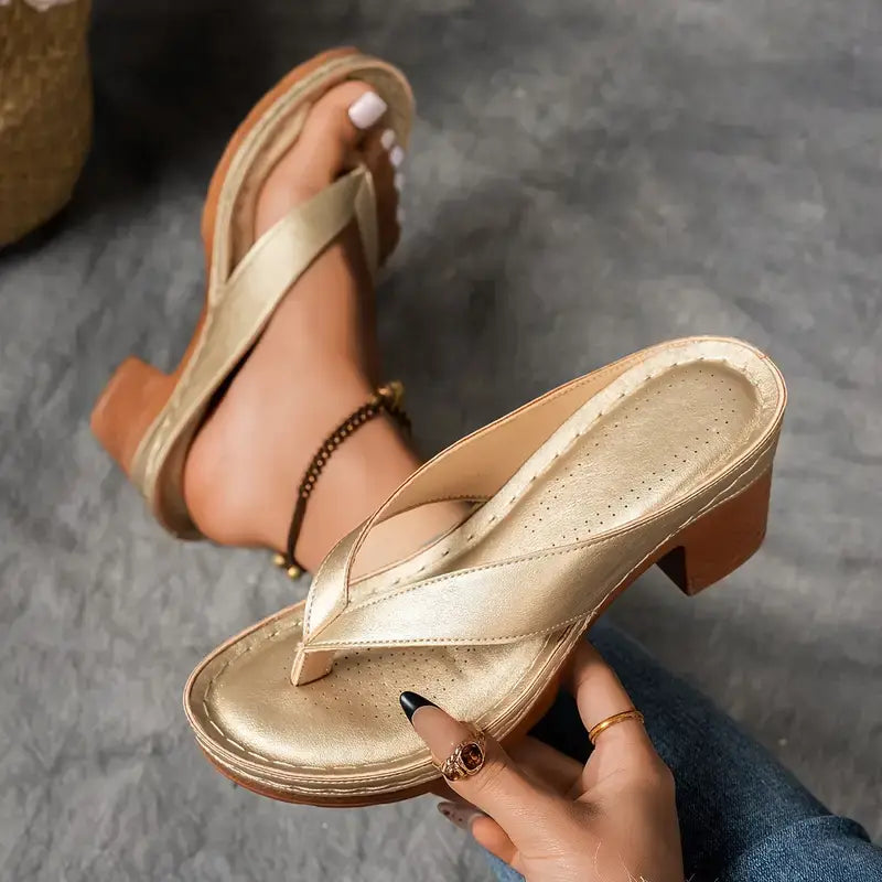 Orthopedische pantoffels met hak voor dames, open voorkant, enkelband, demping en ondersteuning, casual en elegant – Marilyn