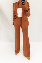 Disfraz Mujer Dos Piezas Blazer Ajustado Pantalones Anchos Elegante Corte Casual Formal – Julie