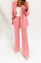 Disfraz Mujer Dos Piezas Blazer Ajustado Pantalones Anchos Elegante Corte Casual Formal – Julie