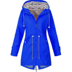 Imperméable Femme à Capuche Coupe Cintrée Veste de Pluie Légère Outdoor - Hiverline