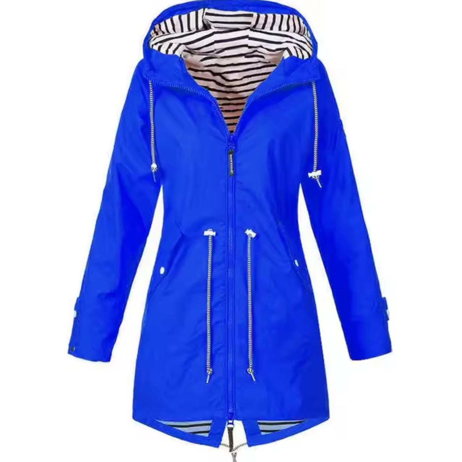 Imperméable Femme à Capuche Coupe Cintrée Veste de Pluie Légère Outdoor - Hiverline