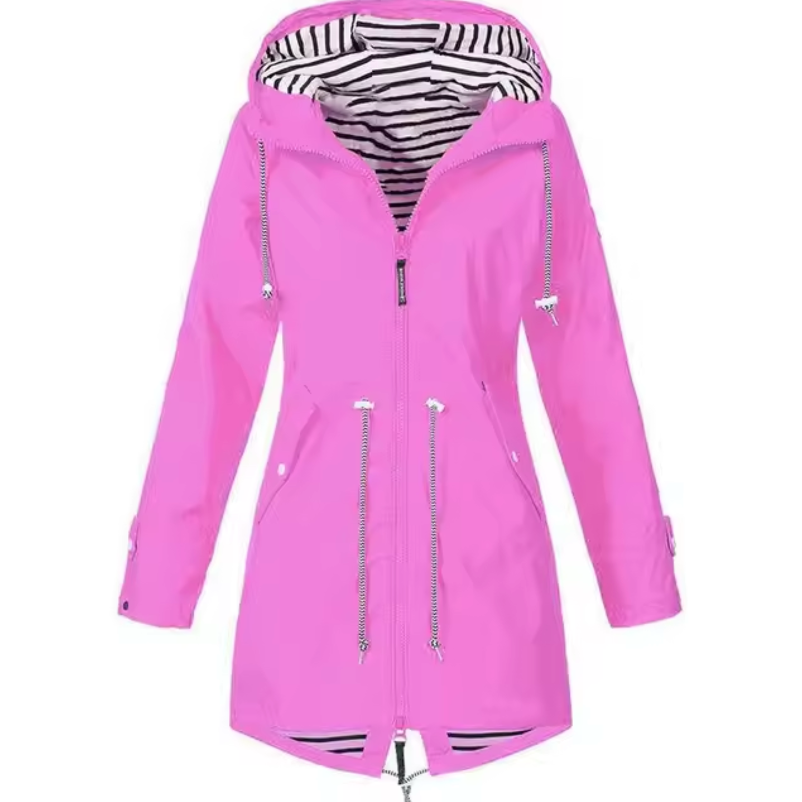 Imperméable Femme à Capuche Coupe Cintrée Veste de Pluie Légère Outdoor - Hiverline