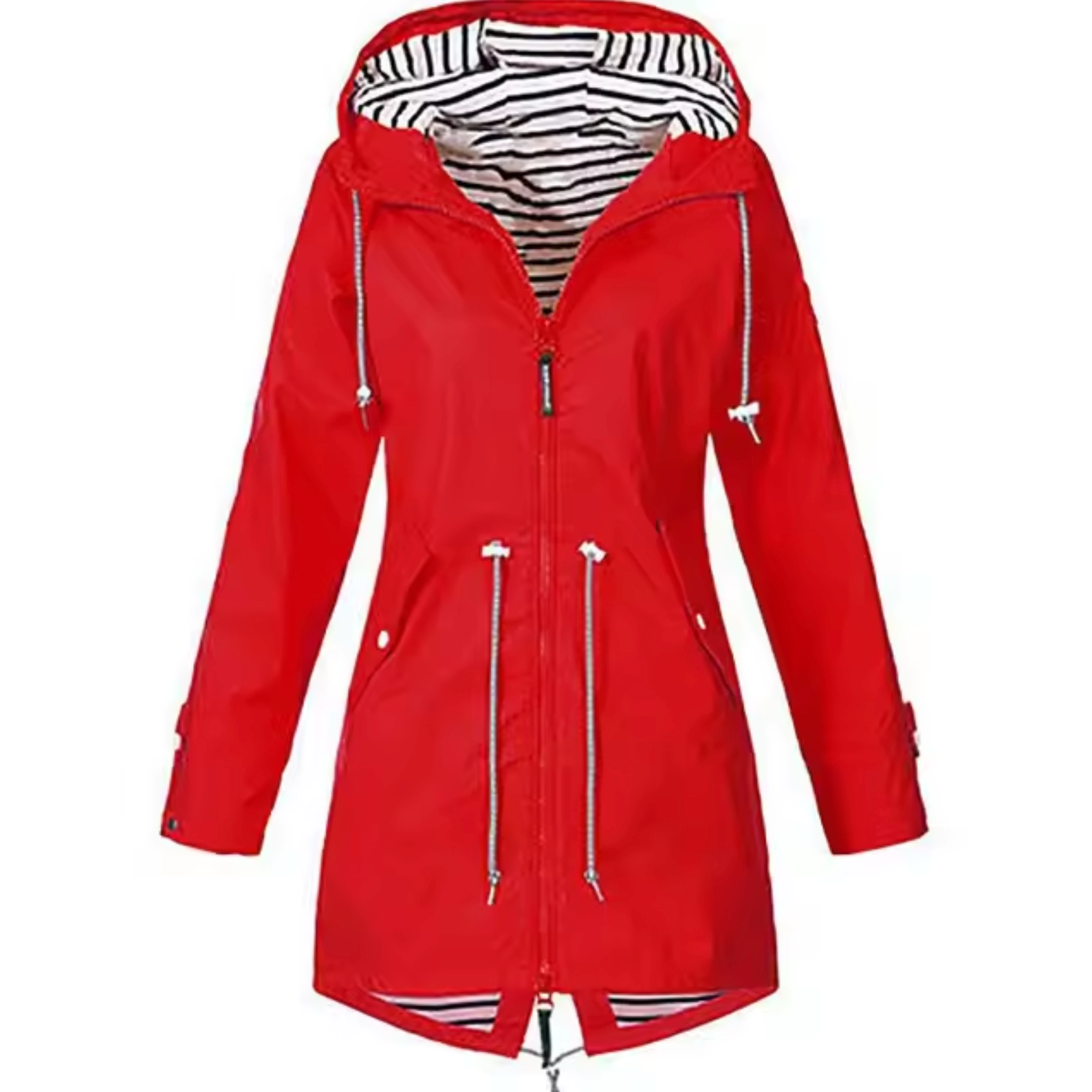 Imperméable Femme à Capuche Coupe Cintrée Veste de Pluie Légère Outdoor - Hiverline