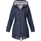 Imperméable Femme à Capuche Coupe Cintrée Veste de Pluie Légère Outdoor - Hiverline