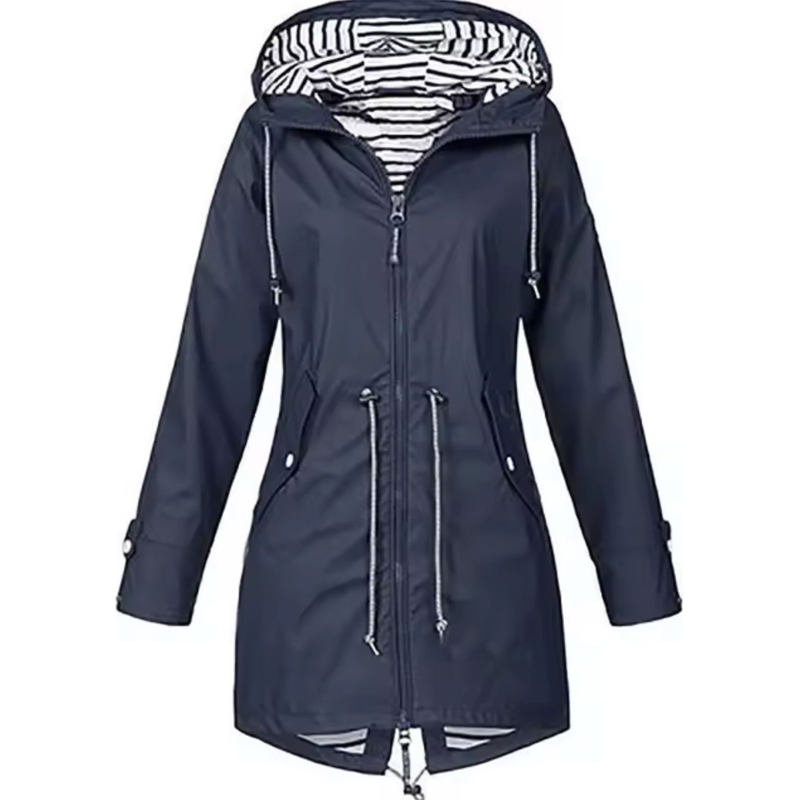 Imperméable Femme à Capuche Coupe Cintrée Veste de Pluie Légère Outdoor - Hiverline