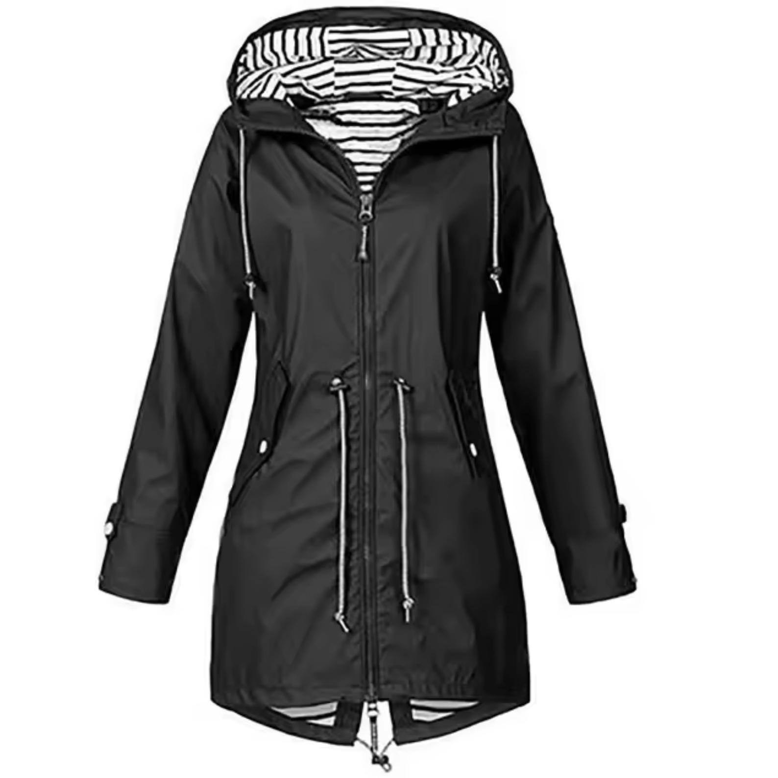 Imperméable Femme à Capuche Coupe Cintrée Veste de Pluie Légère Outdoor - Hiverline