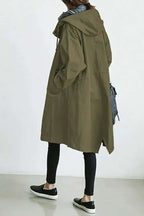 Imperméable Femme Léger Coupe-Vent à Capuche Trench de Pluie Casual Automne - Hiverline