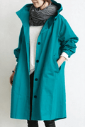 Imperméable Femme Léger Coupe-Vent à Capuche Trench de Pluie Casual Automne - Hiverline