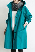 Imperméable Femme Léger Coupe-Vent à Capuche Trench de Pluie Casual Automne - Hiverline
