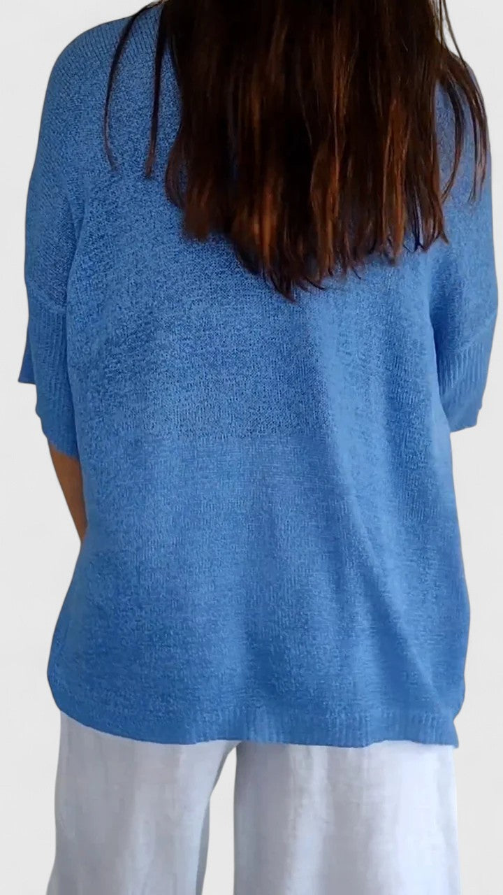 T-shirt Long à Manches Longues en V pour Femmes - Confortable, Flatteur et Résistant aux Rides – Sonylah