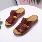 Sandali ortopedici in pelle donna con supporto dell'arco plantare, suola ergonomica, leggeri ed eleganti, sollievo per fascite plantare, casual quotidiani estivi – Cognac