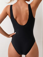 Maillot de Bain Une Pièce Femme Rayures Contrastées Sport Natation Plage Piscine - Hiverline