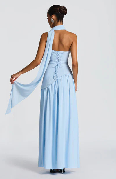 Robe Longue Élegante Sans Manches pour Femmes Ajustée Fendue Formelle Soirée Mariage Invité Sophistiquée – Mya