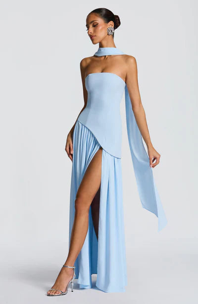 Robe Maxi Élegante Sans Manches pour Femmes Ajustée Fendue Formelle Soirée Mariage Invité Sophistiquée – Mya
