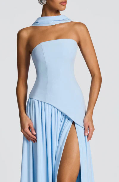 Robe Longue Élegante Sans Manches pour Femmes Ajustée Fendue Formelle Soirée Mariage Invité Sophistiquée – Mya