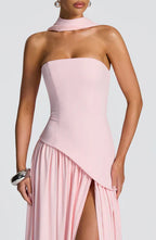 Robe Longue Élegante Sans Manches pour Femmes Ajustée Fendue Formelle Soirée Mariage Invité Sophistiquée – Mya