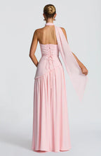 Robe Longue Élegante Sans Manches pour Femmes Ajustée Fendue Formelle Soirée Mariage Invité Sophistiquée – Mya