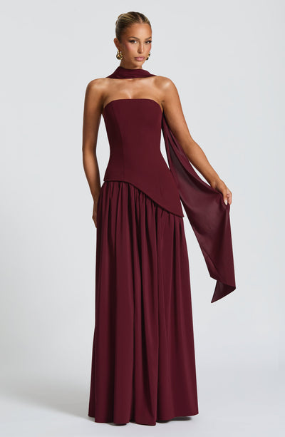 Robe Longue Élegante Sans Manches pour Femmes Ajustée Fendue Formelle Soirée Mariage Invité Sophistiquée – Mya