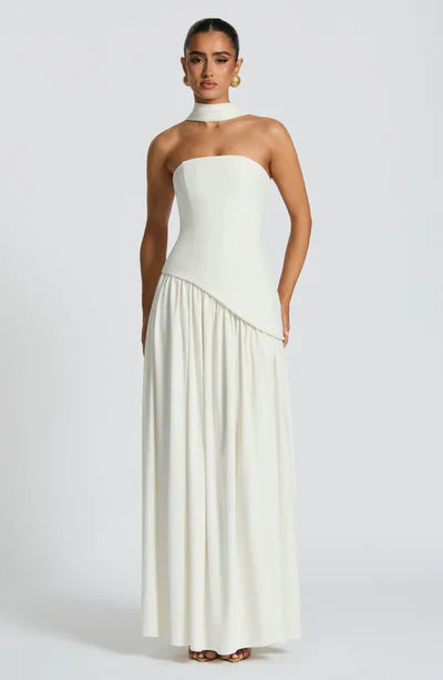 Robe Maxi Élegante Sans Manches pour Femmes Ajustée Fendue Formelle Soirée Mariage Invité Sophistiquée – Mya