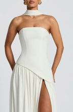 Robe Longue Élegante Sans Manches pour Femmes Ajustée Fendue Formelle Soirée Mariage Invité Sophistiquée – Mya