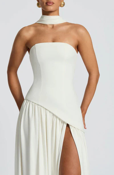 Robe Maxi Élegante Sans Manches pour Femmes Ajustée Fendue Formelle Soirée Mariage Invité Sophistiquée – Mya