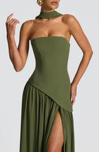 Robe Longue Élegante Sans Manches pour Femmes Ajustée Fendue Formelle Soirée Mariage Invité Sophistiquée – Mya