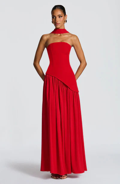 Robe Longue Élegante Sans Manches pour Femmes Ajustée Fendue Formelle Soirée Mariage Invité Sophistiquée – Mya