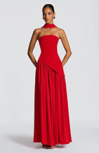Robe Longue Élegante Sans Manches pour Femmes Ajustée Fendue Formelle Soirée Mariage Invité Sophistiquée – Mya