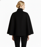 Manteau Cape Femme en Laine à Ceinture Col Montant Hiver - Hiverline