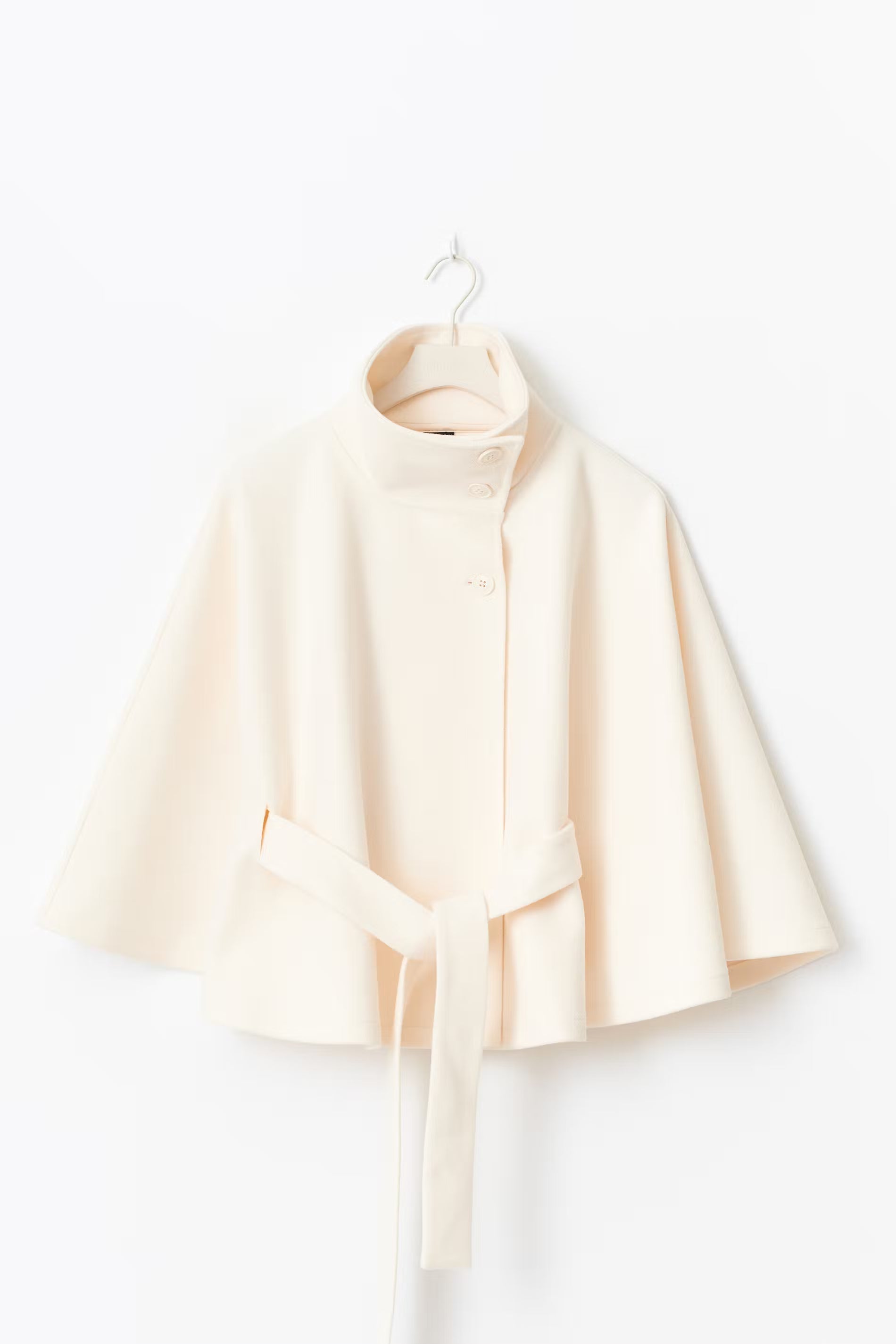 Manteau Cape Femme en Laine à Ceinture Col Montant Hiver - Hiverline