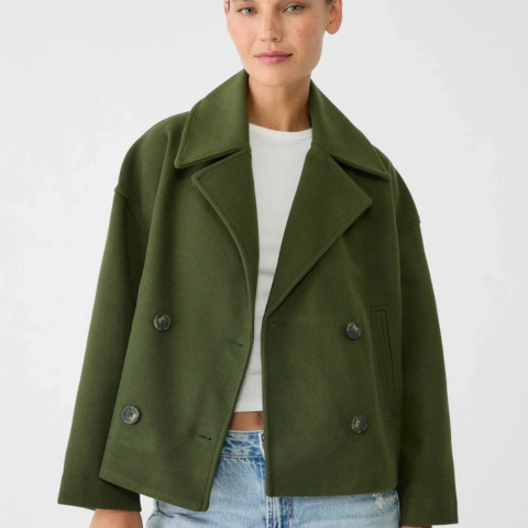 Manteau Court Femme Double Boutonnage Oversize Hiver Casual - Hiverline