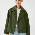 Manteau Court Femme Double Boutonnage Oversize Hiver Casual - Hiverline