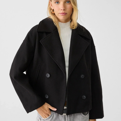 Manteau Court Femme Double Boutonnage Oversize Hiver Casual - Hiverline