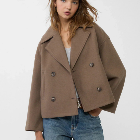 Manteau Court Femme Double Boutonnage Oversize Hiver Casual - Hiverline