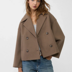 Manteau Court Femme Double Boutonnage Oversize Hiver Casual - Hiverline