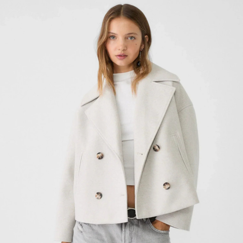 Manteau Court Femme Double Boutonnage Oversize Hiver Casual - Hiverline