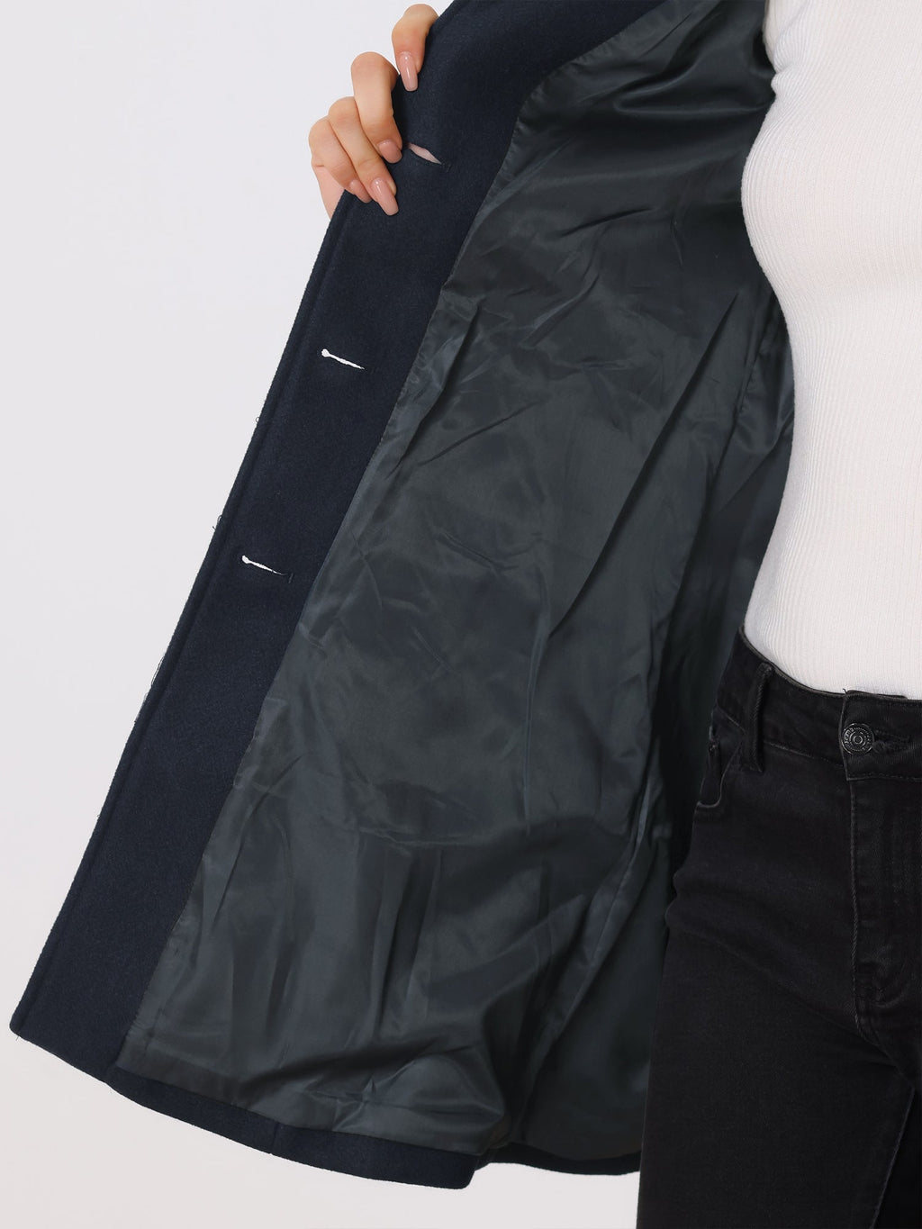 Manteau d'Hiver Femme à Simple Boutonnage Coupe Ajustée Col Structuré - Hiverline