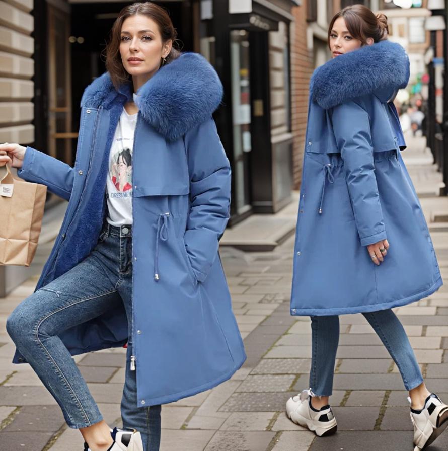 Manteau d'Hiver Femme Imperméable Capuche Fourrure Parka Longue Chaud - Hiverline
