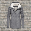 Manteau Femme à Capuche avec Doublure Bouclette et Fermeture Éclair - Hiverline
