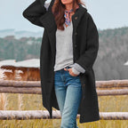 Manteau Femme à Col Revers et Boutonnage Simple - Hiverline