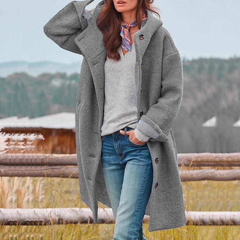 Manteau Femme à Col Revers et Boutonnage Simple - Hiverline