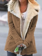 Manteau Femme à Col Sherpa et Doublure Intérieure Moelleuse - Hiverline