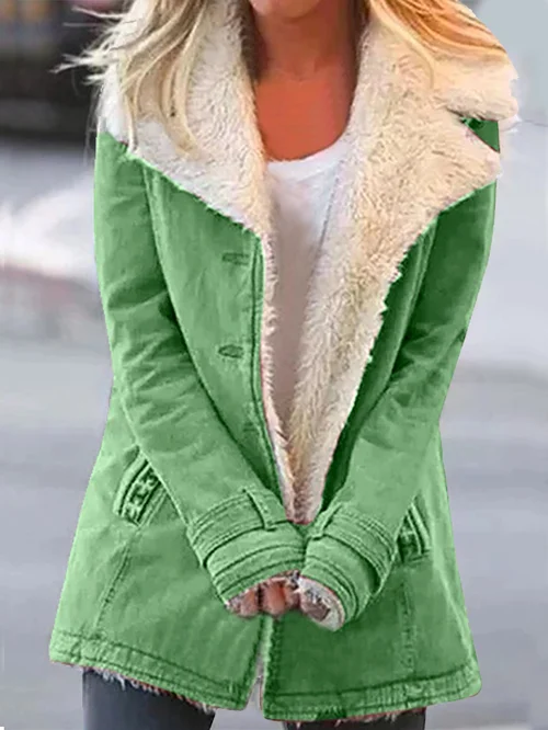 Manteau Femme à Col Sherpa et Doublure Intérieure Moelleuse - Hiverline