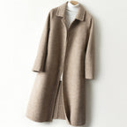 Manteau Femme à Motif Pied-de-Poule Col Revers - Hiverline