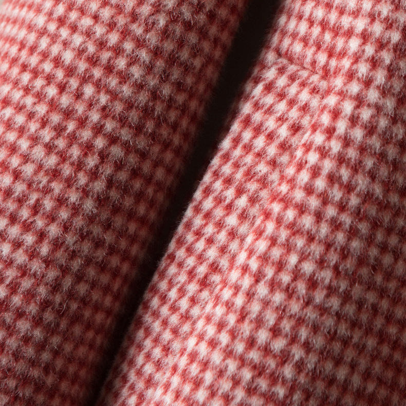 Manteau Femme à Motif Pied-de-Poule Col Revers - Hiverline
