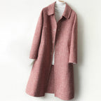 Manteau Femme à Motif Pied-de-Poule Col Revers - Hiverline