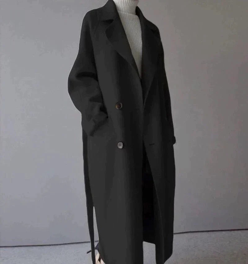 Manteau Femme Oversize à Revers Double Boutonnage - Hiverline