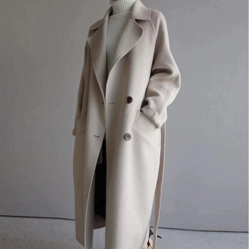 Manteau Femme Oversize à Revers Double Boutonnage - Hiverline
